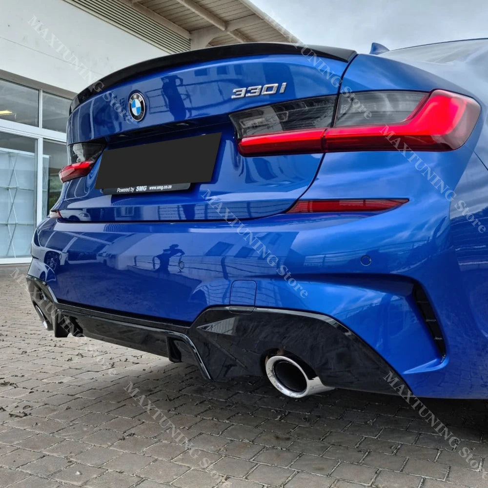 Diffuseur de pare-chocs arrière noir brillant pour BMW