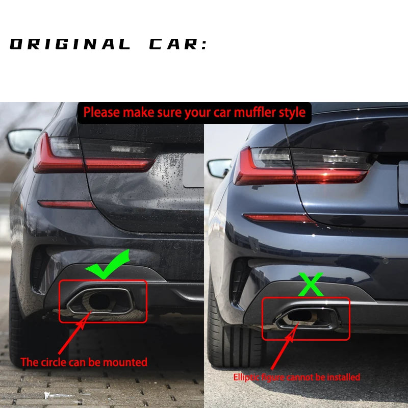 Embout de Silencieux en Fibre de Carbone  véritable pour BMW