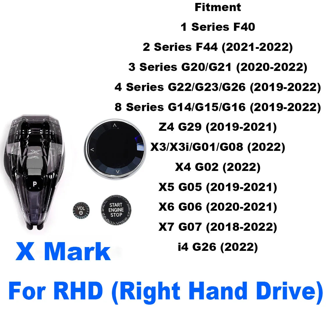 Levier de changement de vitesse en cristal, ensemble de 4 pièces, pour BMW